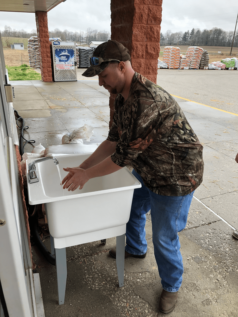 How the Hardware Industry is Coping with the COVID-19 Pandemic—Part I 7 Petersburg Do it Best Hardware in Petersburg, Ind., put in a hand-washing station in the front of the store.