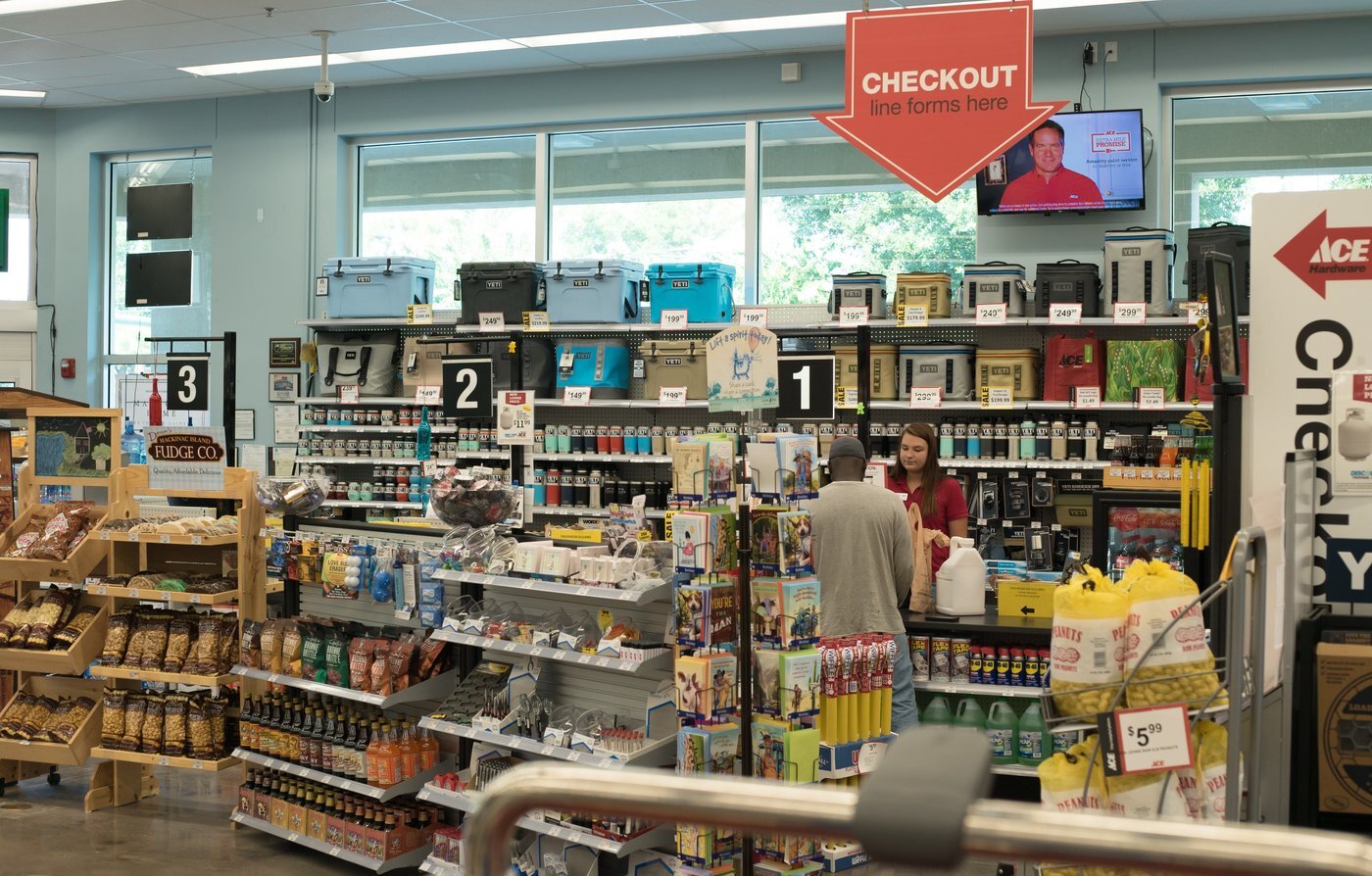 Best New Store Under 20,000 sq. ft. — University Ace Hardware 9 University Ace uses the new Ace queuing system to not only sell more impulse merchandise, but to expedite checkout.
