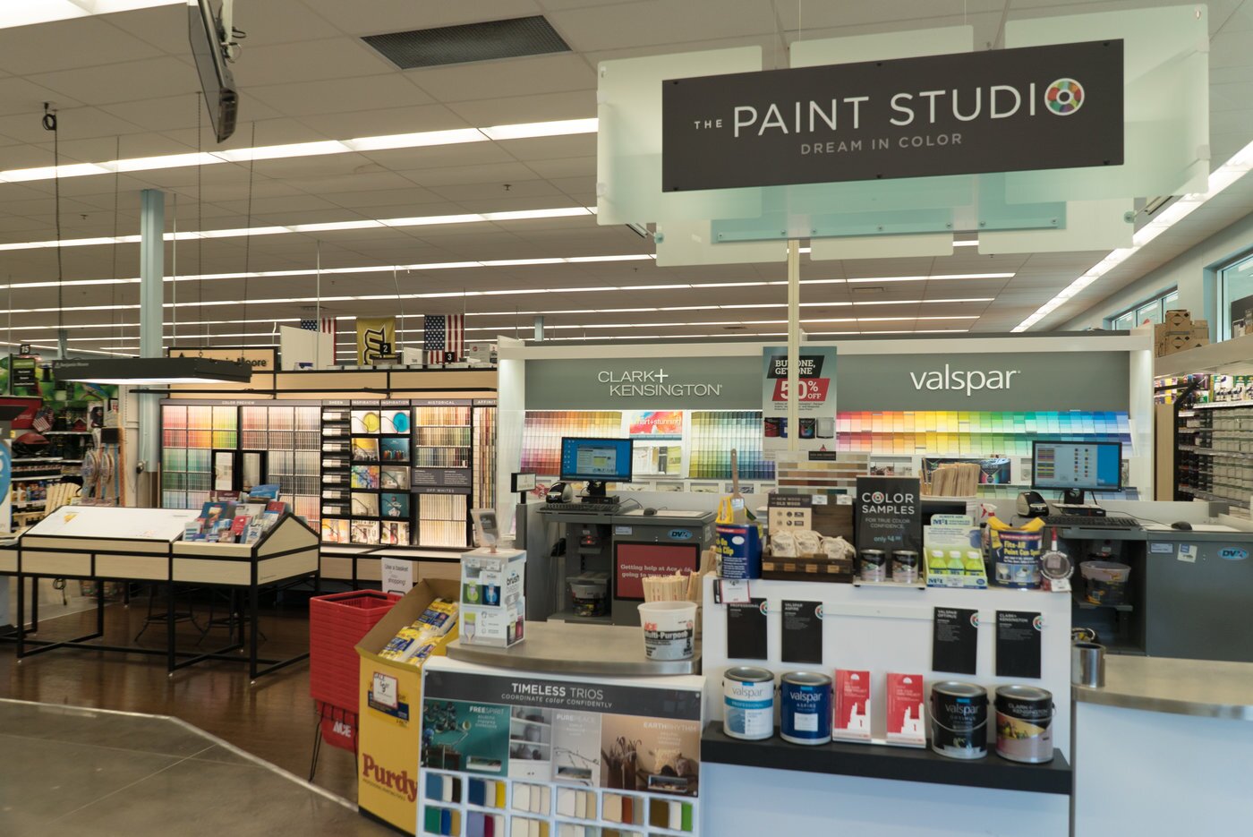 Best New Store Under 20,000 sq. ft. — University Ace Hardware 2 The paint department features Ace’s traditional lines and Benjamin Moore as a premium offering.
