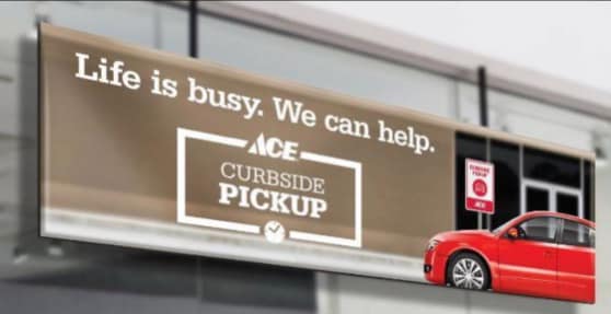 Cadiz Hardware promotes its curbside pickup service on Facebook.