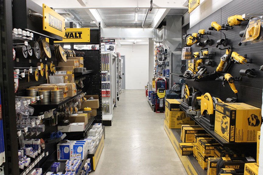 The dominant departments are cutting/drilling, hand tools, fasteners and hardware.