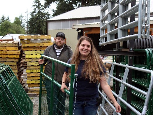 Laken Gortler and Sales Manager Larry Fair stay on top of their supply of gates at Dahlgren’s Building Supply, since it’s a top-selling category.