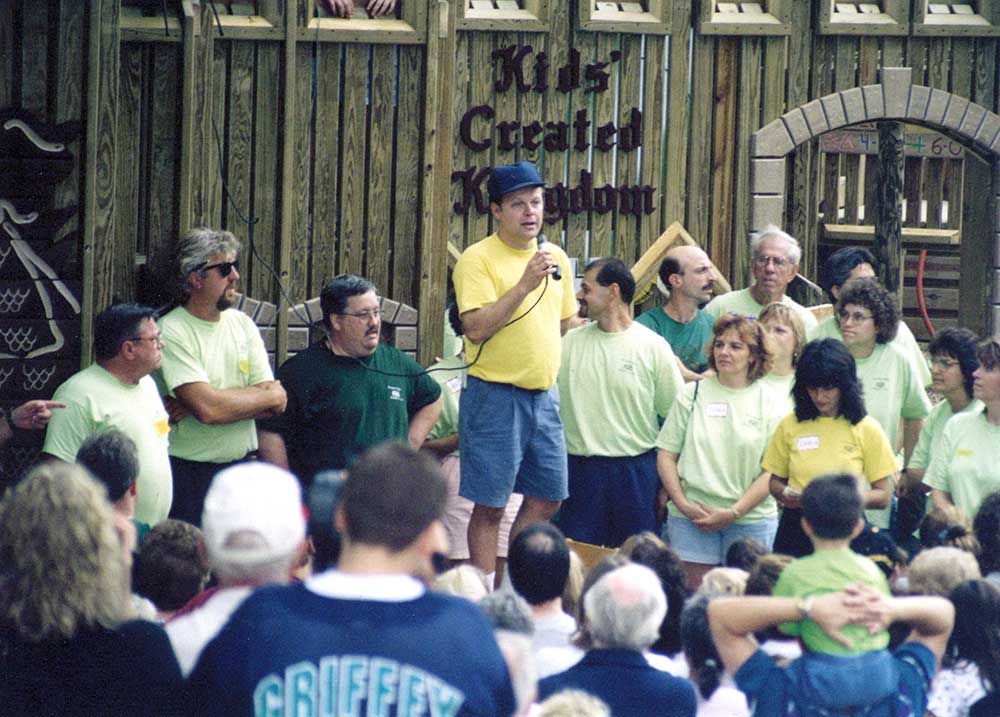 Tim rallied the community to build a playground in Ellwood City in 1998.