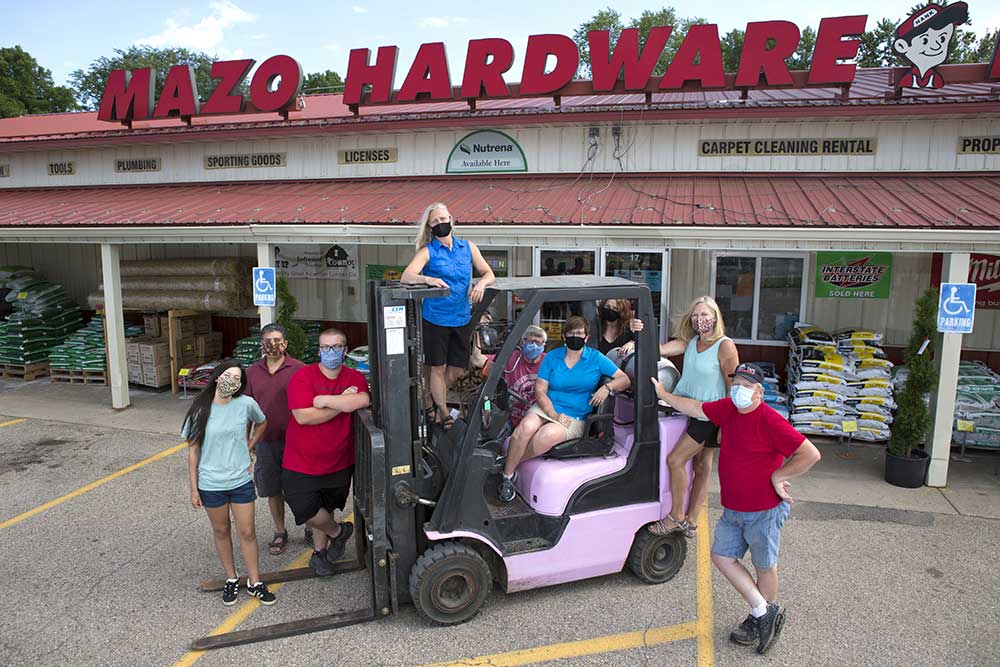 The team at Mazo Hardware follows Owner Renee Zaman’s lead with a positive, can-do attitude about operating during a pandemic.