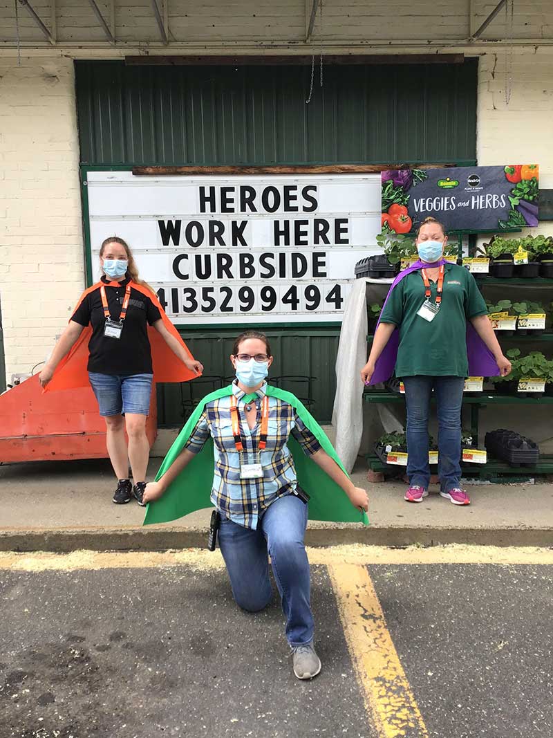 The company Facebook page found fun ways to promote awareness of new services and safety protocols, like posting pictures of “hero” employees wearing capes.