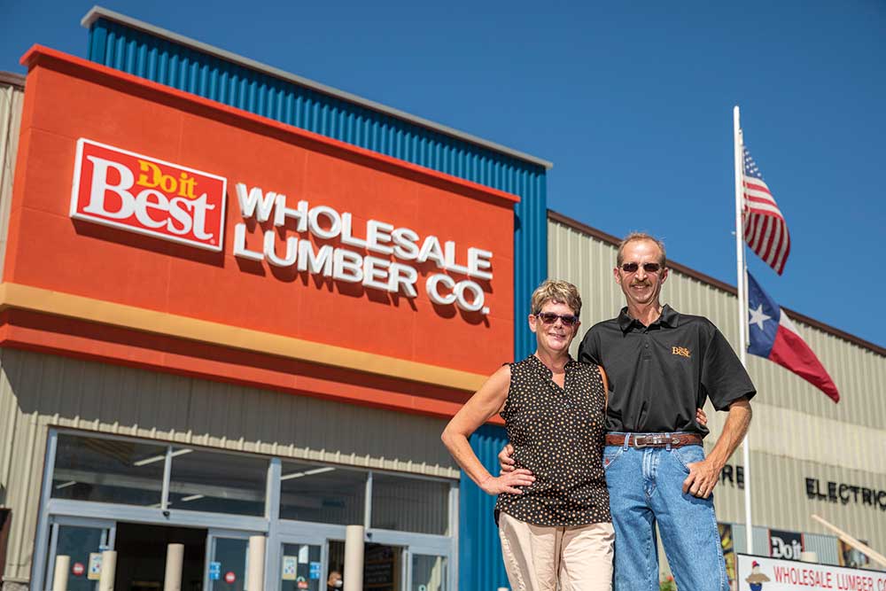 Joe and Jody Burks operate Wholesale Lumber Company in Clint, Texas, a family business started by his late father Tom in 1974.