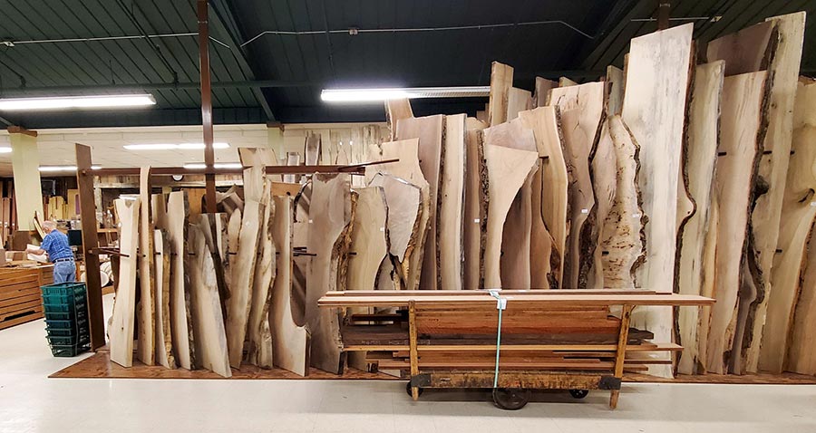 Customers can choose from more than 120 domestic and exotic hardwood species at Keim, a Century Club retailer.