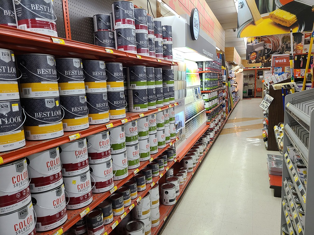 The paint department at Jerry’s Do it Center has seen an uptick in business during the pandemic.