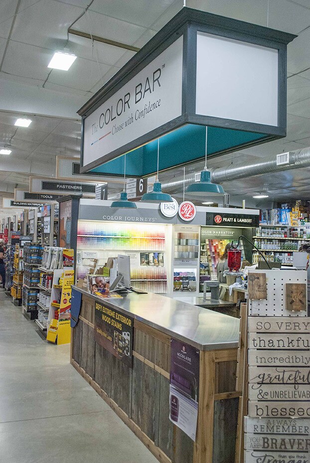 Beacon Award for Best New Store Under 20,000 sq. ft. — Wood Shed Lumber & Hardware Supply 5 The highly visible paint department has been an integral part of the store’s mission to attract more female customers.