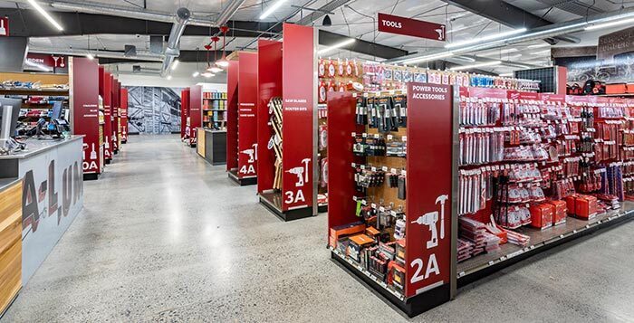 The store layout is emphasized by bright LED lighting, easy-to-read wayfinding and end caps with side paneling that minimize visual clutter.