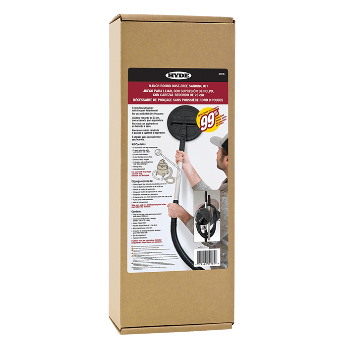 Hydesanderinbox 2889414878 65c252544a2d7 Hyde 9” Round Dust-Free Sander Kit