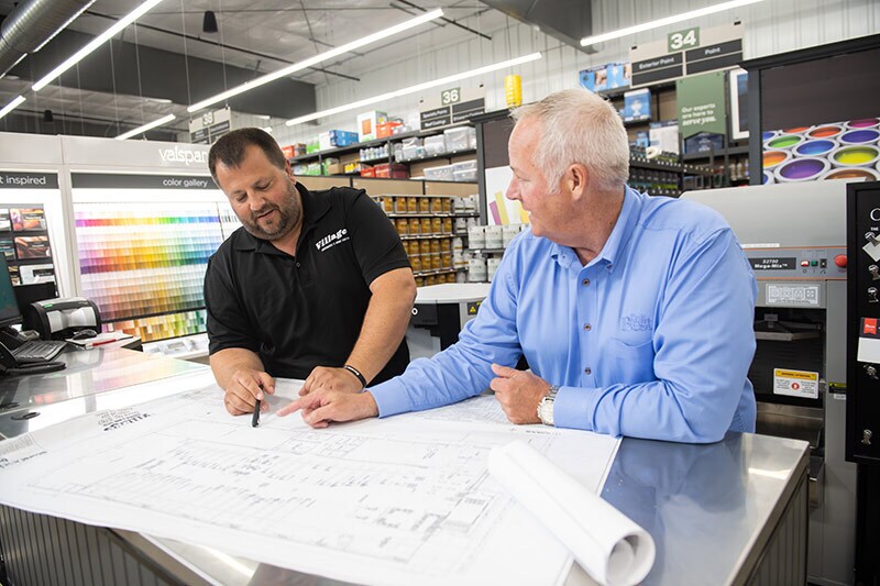 Legacy Expands with Community-centric, New Location 3 Village Hardware & Home Center in Findlay, Ohio, was built from the ground up with the guidance of their co-op, Do it Best. Here, Jeff Evers, (left) is working with Do it Best territory manager Rick Kramer.