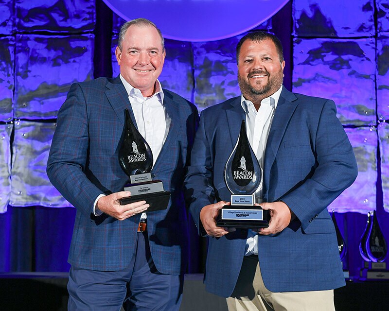 Legacy Expands with Community-centric, New Location 4 At the Beacon Awards ceremony, from left Dent Johnson, Do it Best vice president of merchandising, and Jeff Evers of Village Hardware & Home Center.