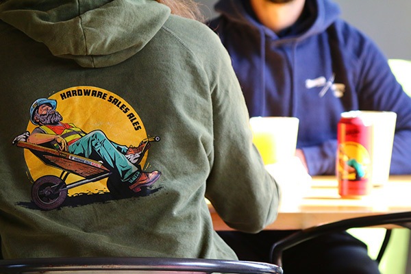 Hardware Sales branded hoodies and T-shirts have become a collector’s item among locals. In 2023, wearing the Hardware Sales Tool Fair T-shirt offered customers discounts at 10 local breweries and restaurants.