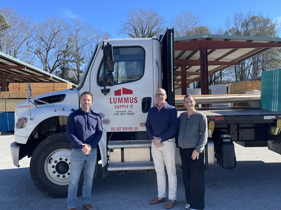 Five generations of the Lummus family have now worked in and helped manage Lummus Supply Co. as it reaches its 100-year milestone. (From left) Reid Lummus, vice president of operations; Will Lummus, CEO; and Ashlyn Jenkins, human resource and accounts receivable manager.