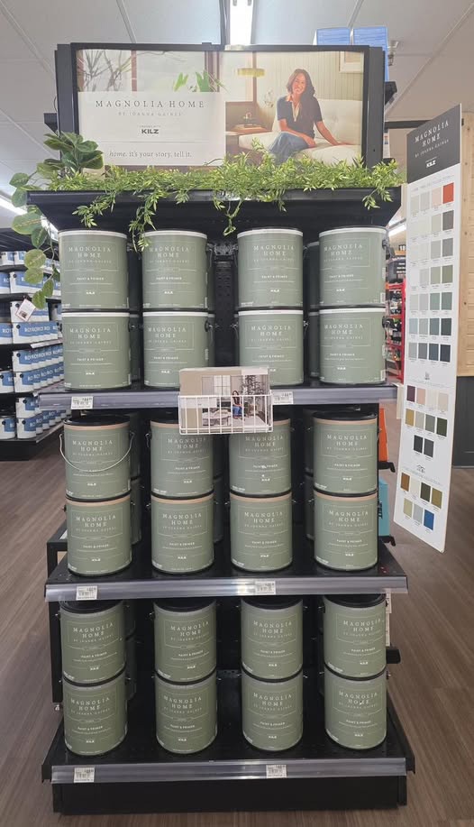 A Magnolia Home paint endcap at Madisonville Ace Hardware in Madisonville, Ky., reflects owner Ted Ratzloff’s focus on brand depth, consistent gallon and five-gallon in-stocks and trained associates who serve both contractors and DIY customers. 