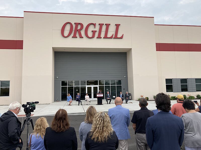 Orgill Cuts Ribbon At New DC in Rome, N.Y. 2 2 Lt. Governor speaking Orgill Cuts Ribbon At New DC in Rome, N.Y.