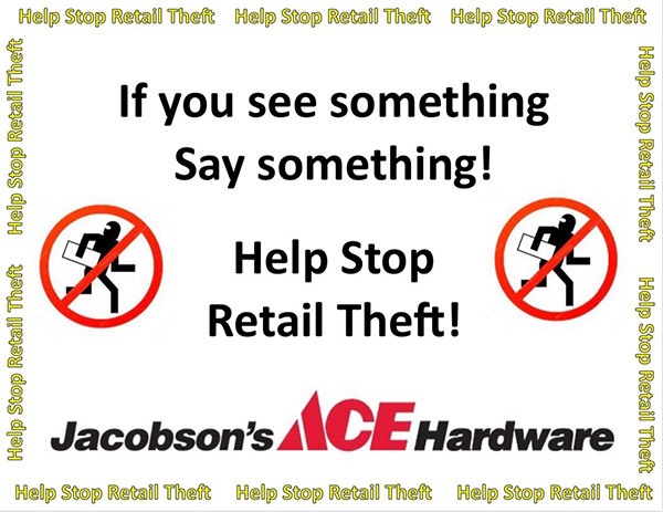 Jacobsons sign STOP THIEF! Retailers Combat Rise in Shoplifting