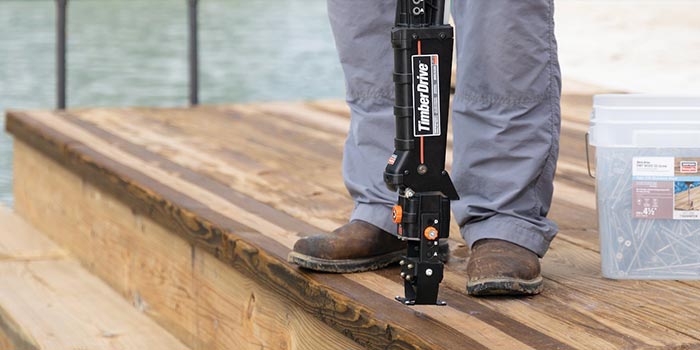 THC Oct 23 Product Spotlight Simpson Strong Tie Heavy Duty Timber Drive Heavy-Duty Timber Drive™ Stand-Up Driver from Simpson Strong-Tie