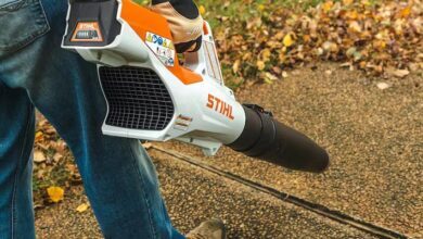 THC Oct 23 ShopTalk 1 Sthil BGA 60 in use STIHL BGA 60 BATTERY-POWERED LEAF BLOWER