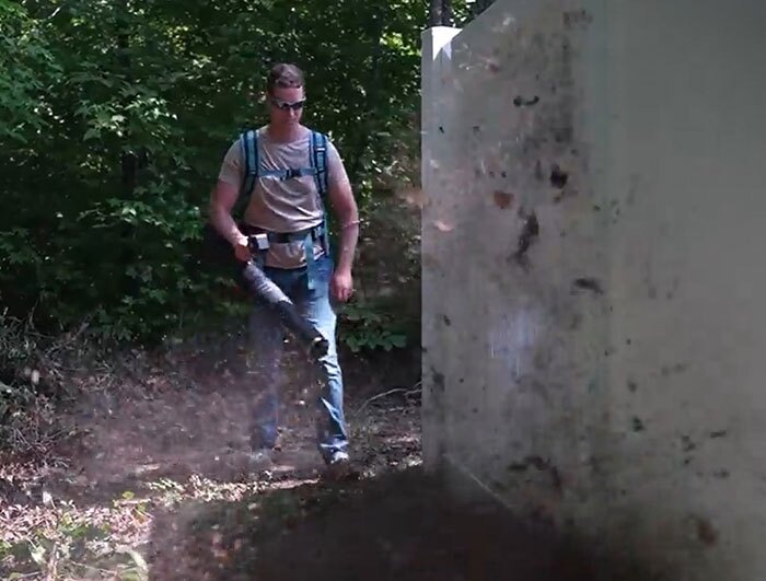 SENIX Blower in use SENIX 60V X6BATTERY BACKPACK BLOWER