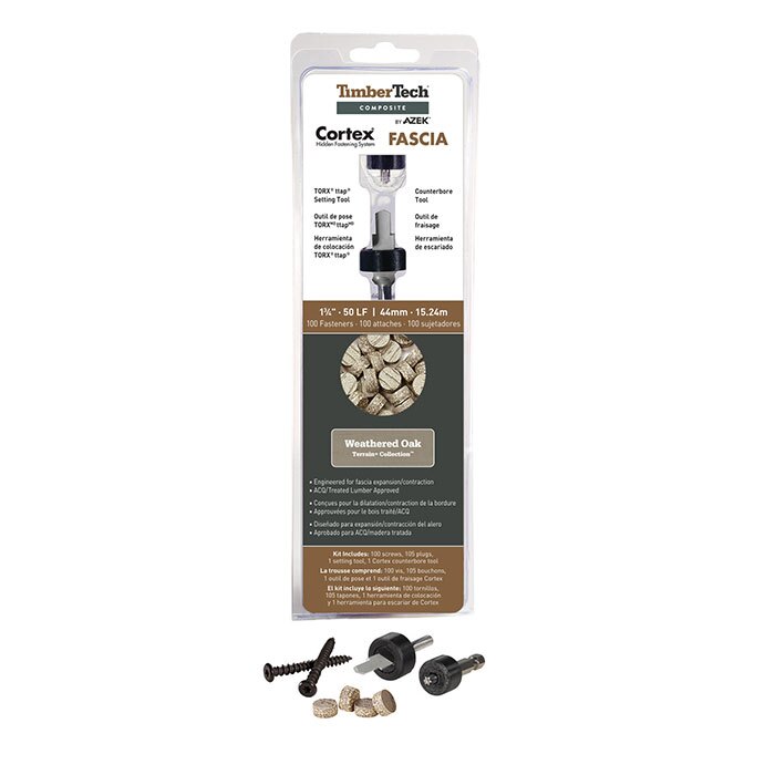 FastenMaster Cortex® Plugs for TimberTech® Composite Fascia 1 TimberTech Cortex Fascia Package FastenMaster Cortex® Plugs for TimberTech® Composite Fascia