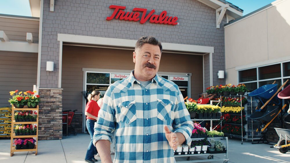 True Value Launches “Your Project, Your Way” Campaign Starring Nick Offerman 1 Offerman in front of TV store True Value Launches “Your Project, Your Way” Campaign Starring Nick Offerman
