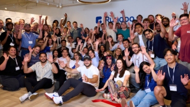 team celebrate 1 AI-First Platform Rundoo Announces $48 Million in Financing